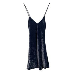 Revolve Majorelle Women's Velvet Mini Dress Blue Size S Criss Cross Back